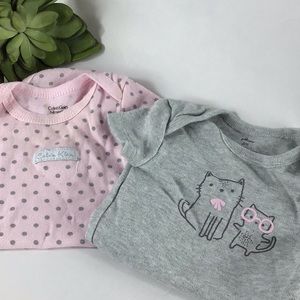 5 for $25 Set of 2 Onesies Calvin Klein/PL Baby 3m